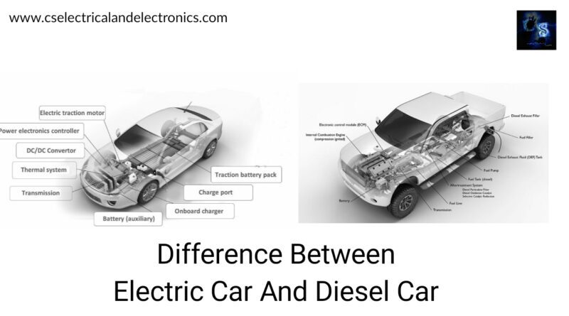 differences between electric car and sel car history ponents