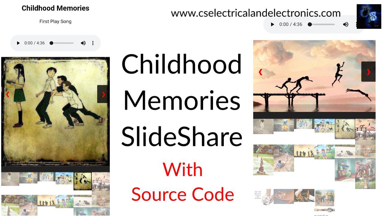 Childhood Memories SlideShare With Song By HTML, CSS, JavaScript
