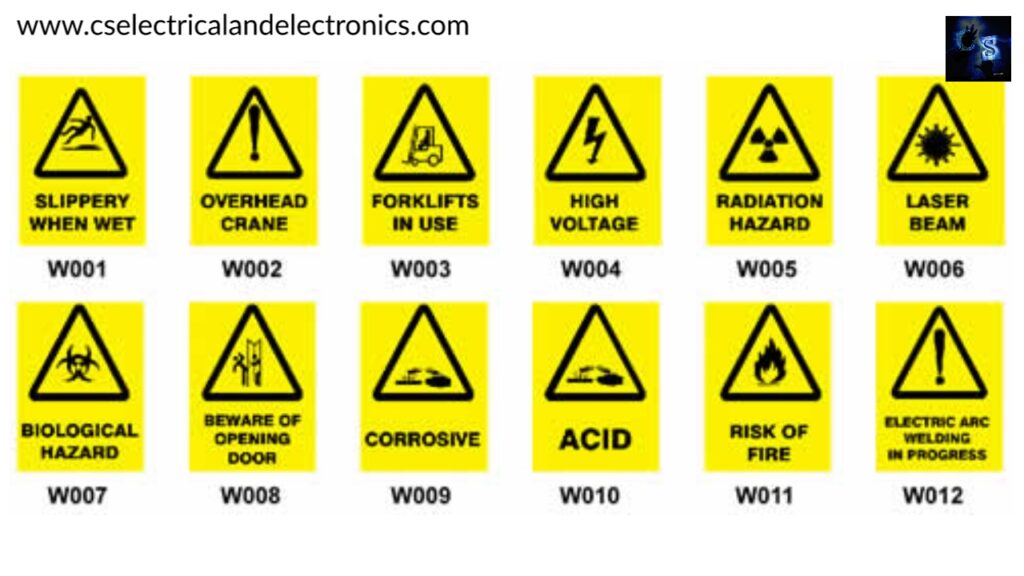 Electrical signs to follow in Industry:-