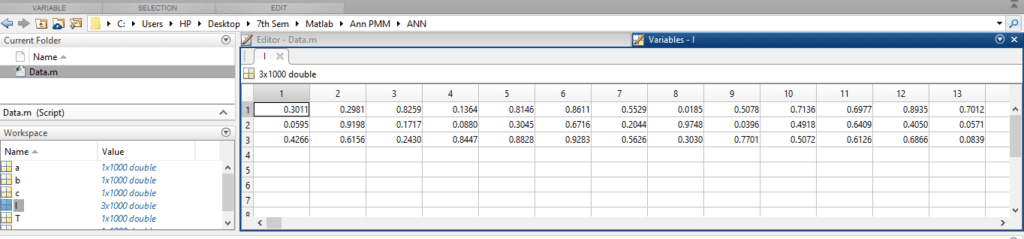 1000 samples in matlab