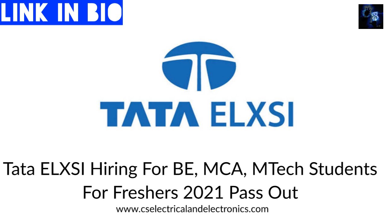 Tata ELXSI Hiring For BE, MCA, MTech StudentsFor Freshers 2021 Pass Out