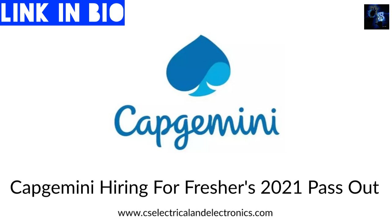 Capgemini Hiring For Fresher_s 2021 Pass Out
