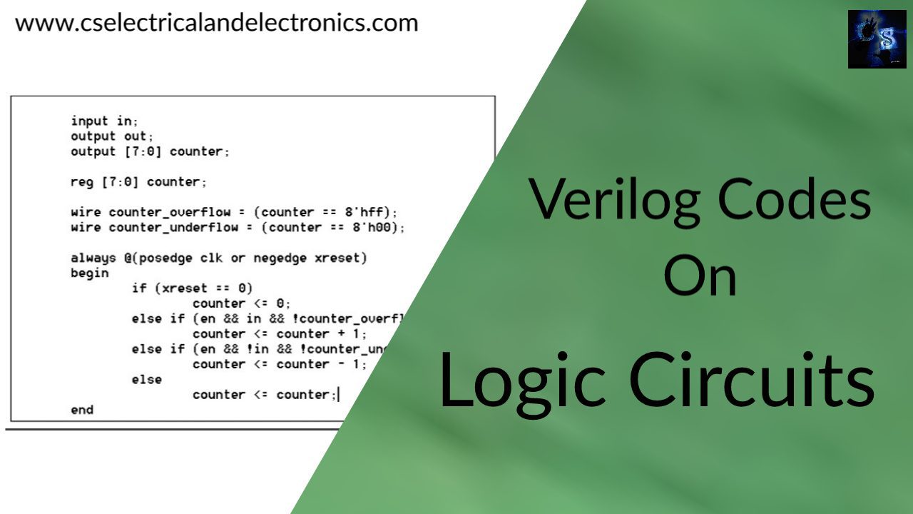 Verilog Codes On Different Digital Logic Circuits, Programs On Verilog