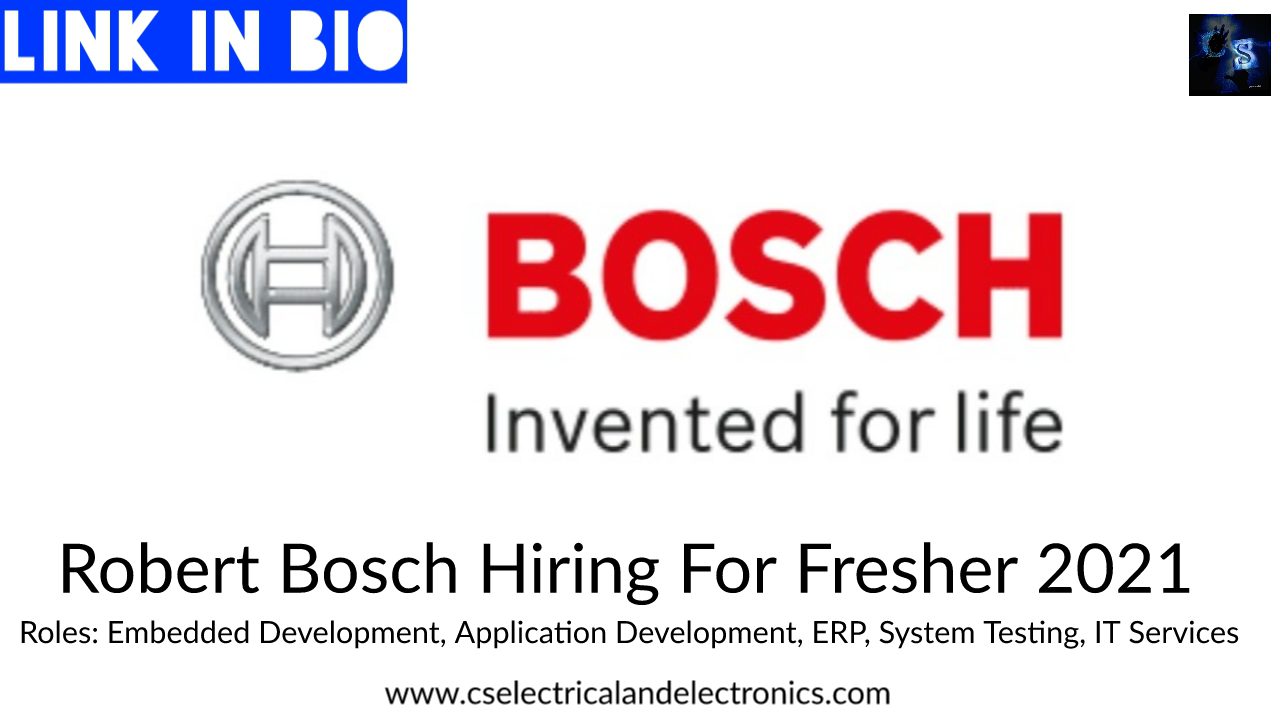 Robert Bosch Hiring For Fresher 2021