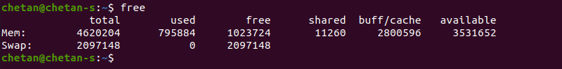 free command in Linux