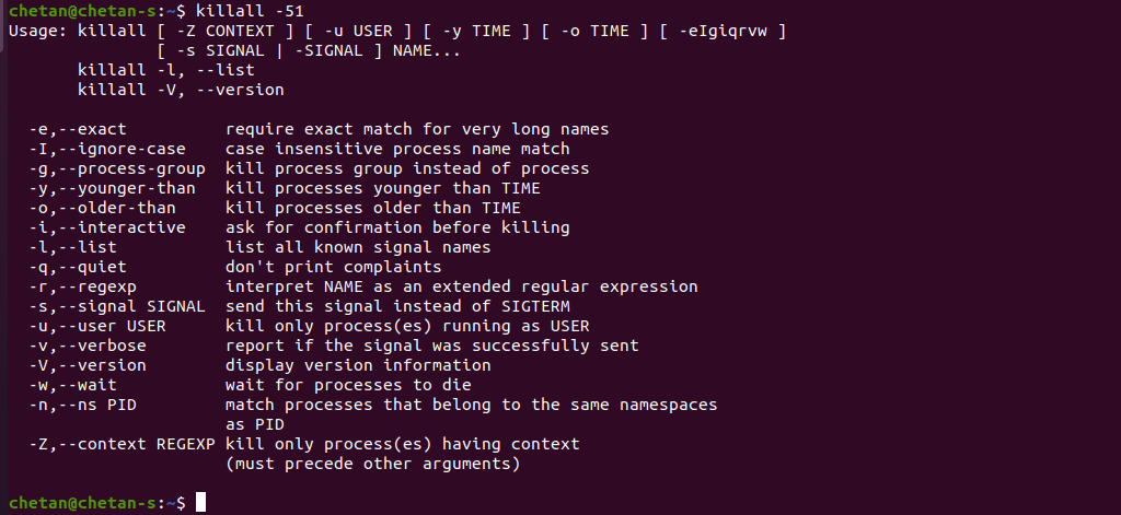 killall proc command in Linux