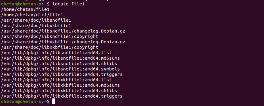locate file command in linux