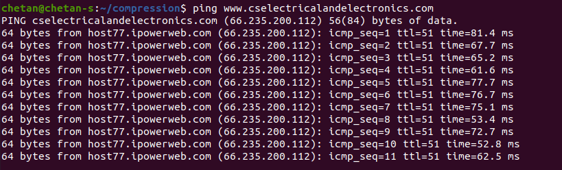 ping host command in Linux