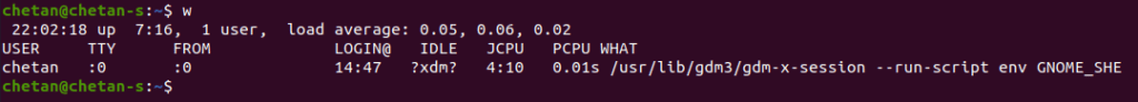 w command in Linux