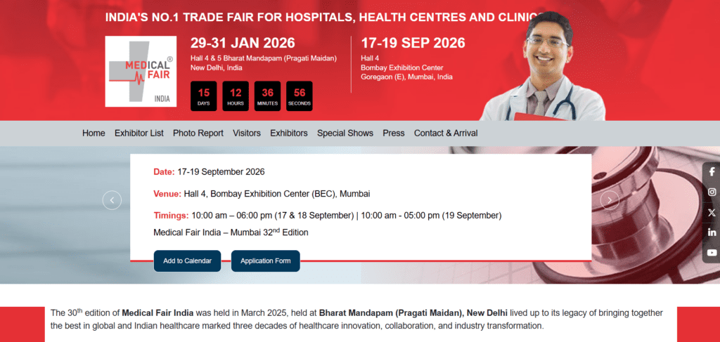 Medical Fair India 2026 — New Delhi & Mumbai
